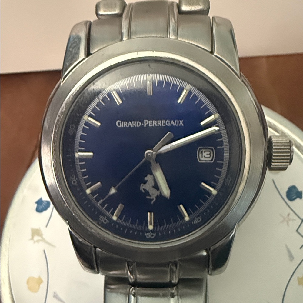 Girard-Perregaux Ferrari Silver and Blue Men's Watch